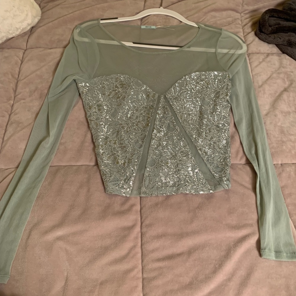 Kimchi Blue Cropped Mesh Top